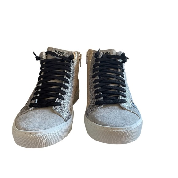 P448 High-Top Panama Sneaker Italian Made by Hand High Quality Sophisticated NWT - Picture 6 of 14